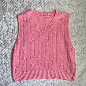 Pink knit light weight vest